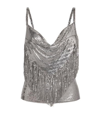 Paco Rabanne Mesh Cami Top In Silber