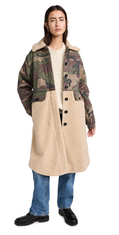 Marissa Webb Reese Quilted Camo Sherpa Coat
