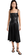 Proenza Schouler White Label Drop Waist Pleated Faux Leather Midi Dress