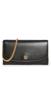 TORY BURCH ROBINSON CHAIN WALLET BLACK