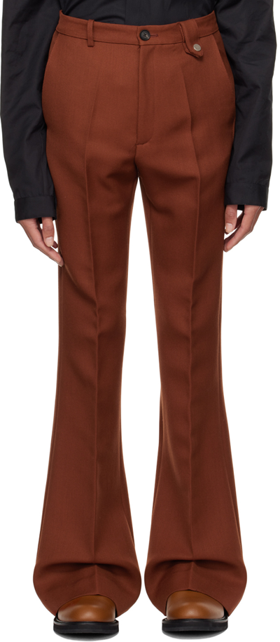 Egonlab Orange Sami Trousers In Rust Wool