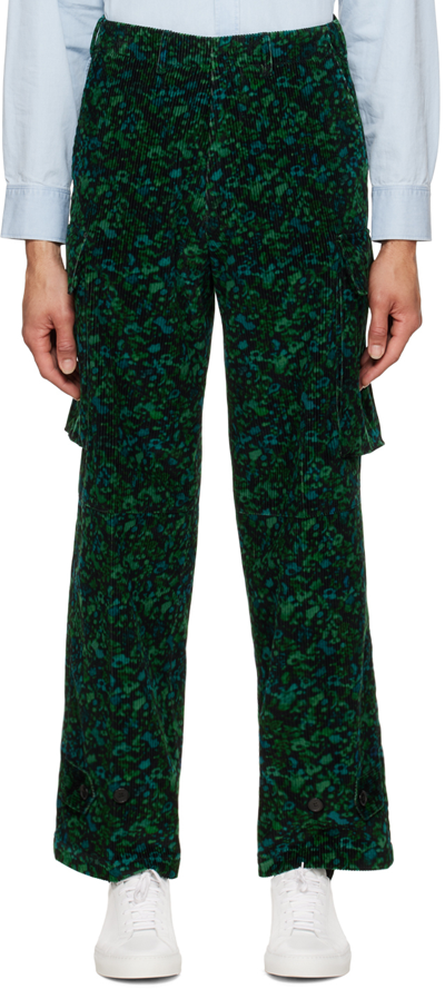 Paul Smith Green Twilight Floral Cargo Pants In 33 Greens