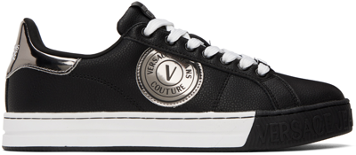 Versace Jeans Couture Versace Jeans  V-emblem Black Sneaker In Black