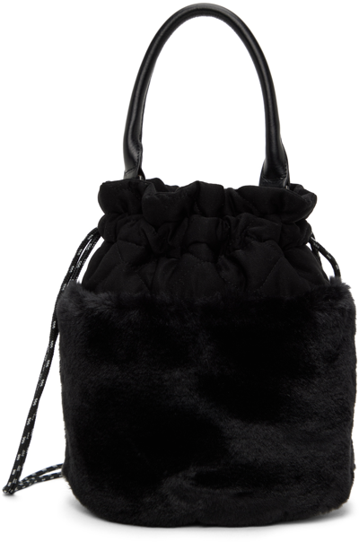 Y's Black Drawstring Bag In 3 Black