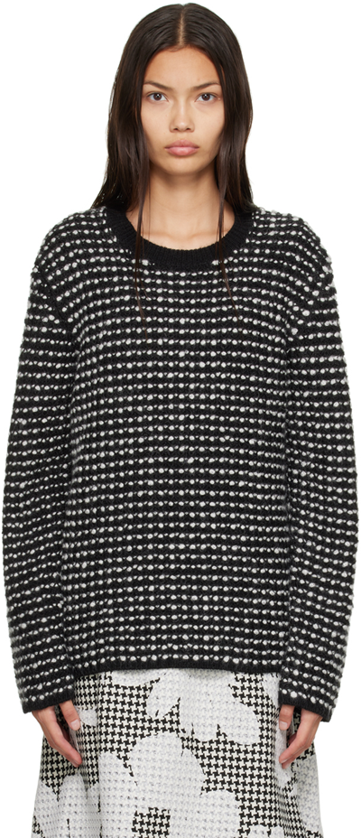 Comme Des Garçons Homme Deux Black Jacquard Sweater In 1 Black/white