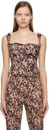 Miaou Brown Imogene Corset In Bambi