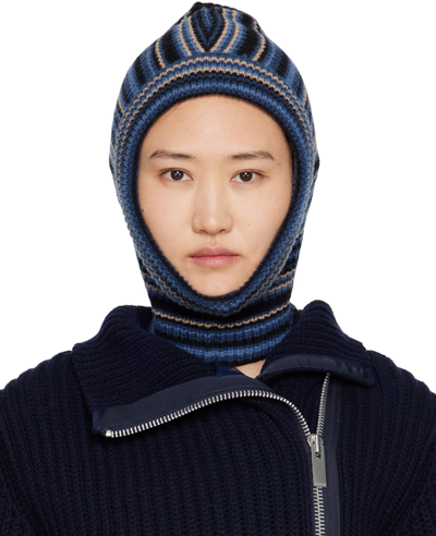 Anne Isabella Blue Striped Balaclava In Blueberry Stripe