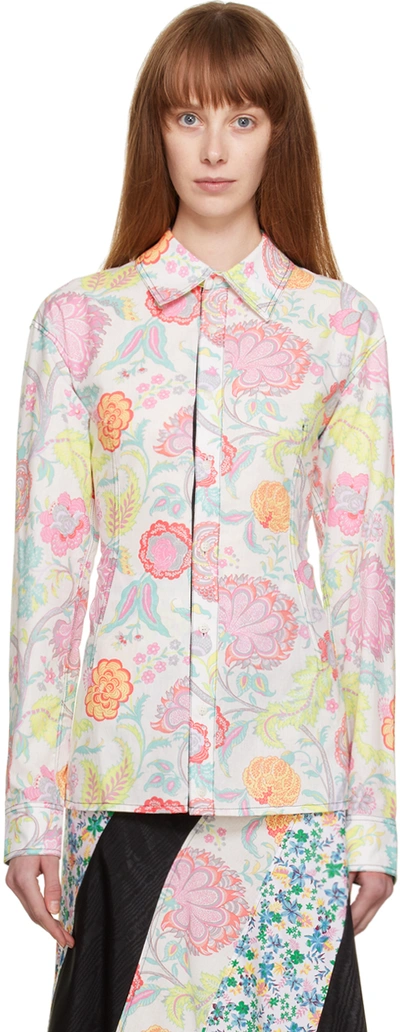 Marine Serre Floral Print Shirt In Multi