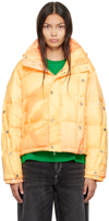 Feng Chen Wang Orange Deconstructed Down Jacket In Orange