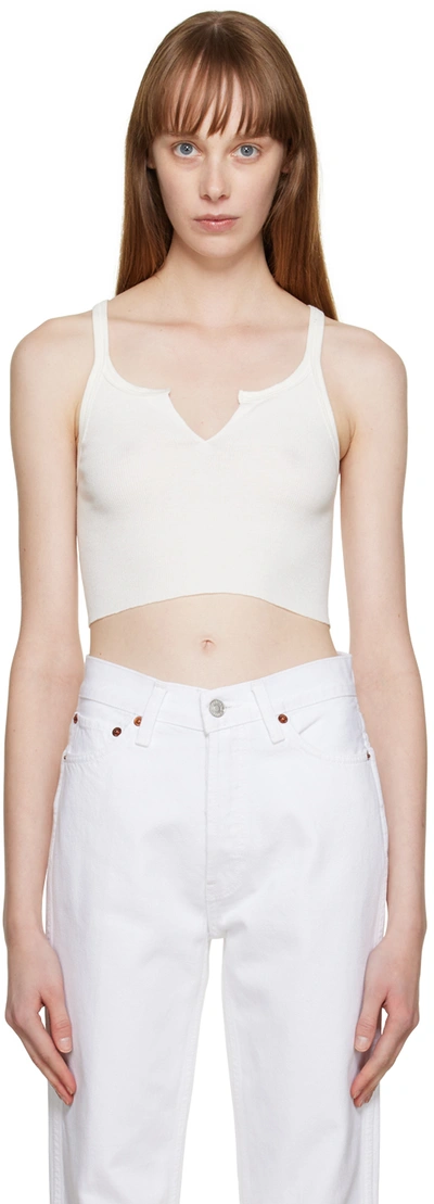 Éterne Off-white Cropped Tank Top In Cream
