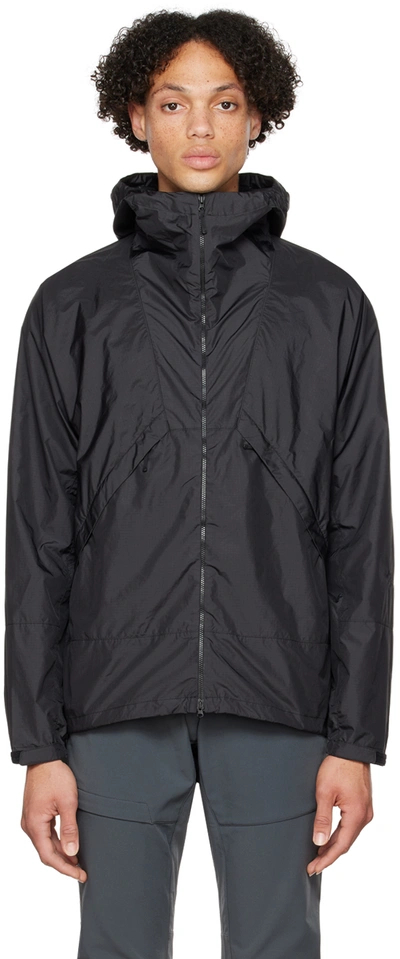 Goldwin Element Technical-nylon Hooded Jacket In Black