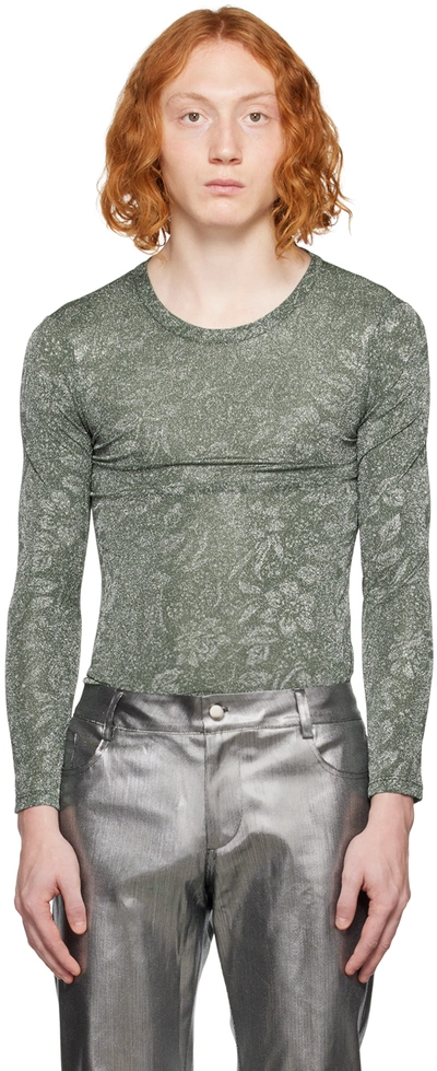 Collina Strada Green Cardio Long Sleeve T-shirt In Forest Glitter Flora