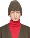 Acne Studios Wool Knit Beanie Hat In Khaki