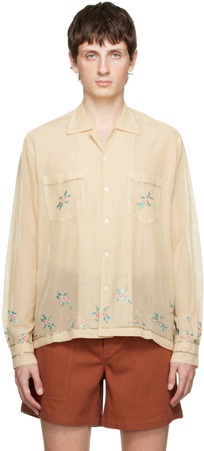 Bode Beige Sequined Shirt