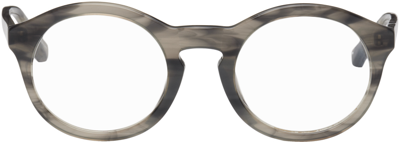 Dries Van Noten Tortoiseshell Linda Farrow Edition 64 C9 Glasses In Striped Horn/ Optica