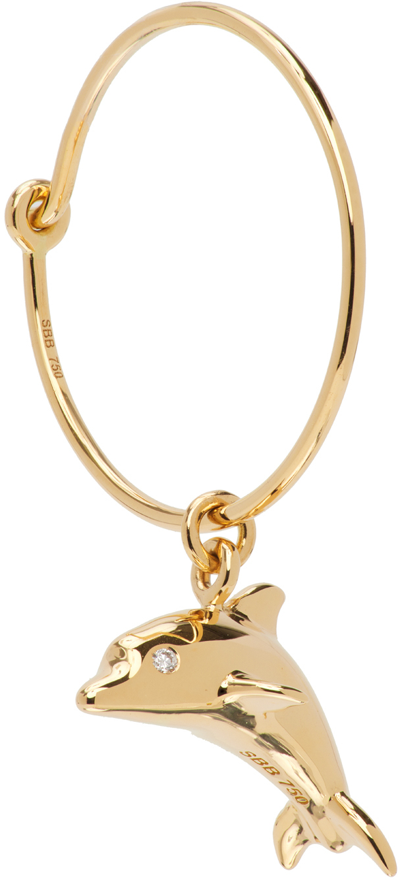 Sophie Bille Brahe Dauphin 18-karat Gold Diamond Hoop Single Earring