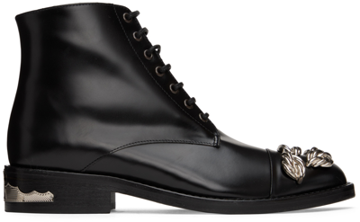 Toga Stud-detail Leather Ankle Boots In Schwarz