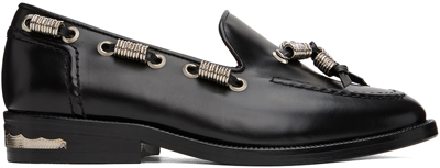 Toga Black Embellished Loafers In Aj123 Black