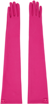 VALENTINO GARAVANI PINK VLOGO SIGNATURE GLOVES