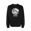 Versace Cotton Sweatshirt With Front Iconic Medusa In Black