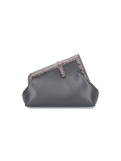 Fendi 'first' Midi Bag In Grey