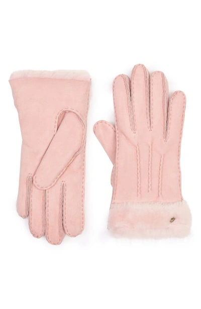 Ugg Classic Tasman Genuine Shearling Gloves In Pink Cloud
