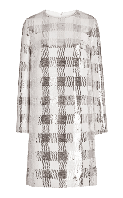 Carolina Herrera Women's Sequin Gingham Minidress In White