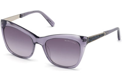Guess By Marciano Gradient Or Mirror Violet Cat Eye Ladies Sunglasses Gm0805 81z 55 In Purple
