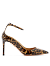 Aquazzura Love Affair 85 Leopard-print Pony Hair Pumps In Brown