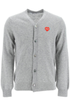 Comme Des Garçons Play Comme Des Garcons Play Logo Patch Cardigan In Grey