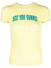 Sunnei See You T-shirt In Yellow & Orange