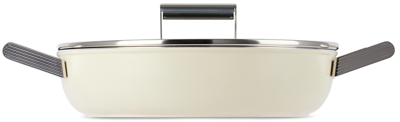 Smeg Off-white '50s Style Deep Pan In Matte Cream