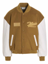 Vtmnts Yellow & White College Bomber Jacket In Multicolor