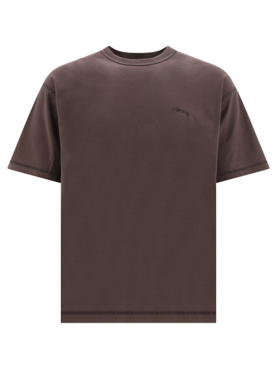 Stussy Pigment Dyed Inside Out T-shirt In Brown