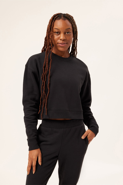 Girlfriend Collective Black 50/50 Cropped Sweatshirt