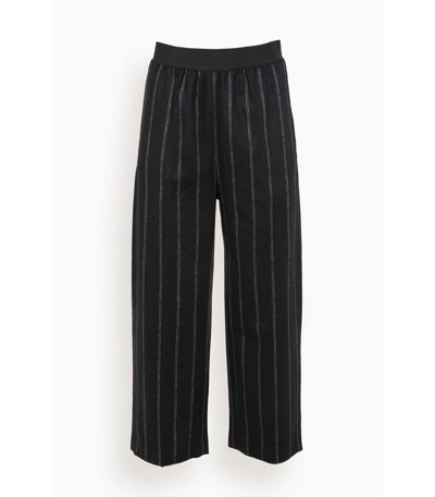 Stella Mccartney Striped Cropped Trousers In Black