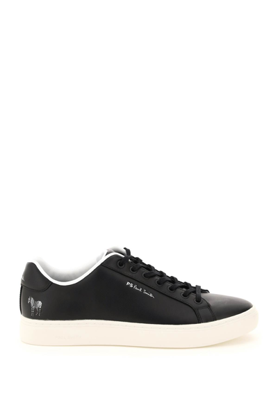 Ps By Paul Smith Lowe Leather Sneakers With Suede Side Panel In Black