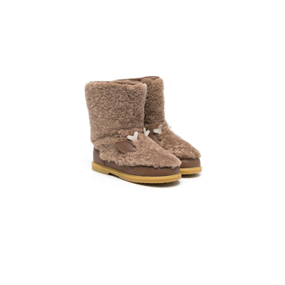 Donsje Kids' Faux-fur Deer Boots In Brown