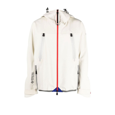 Moncler Gryon Funnel-neck Contrast-panel Relaxed-fit Shell Jacket In Neutrals