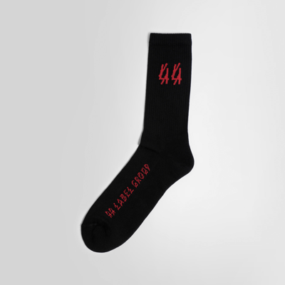 44 Label Group Logo-knit Ribbed Socks In Rosso