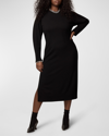 ANOTHER TOMORROW SEAMED RECYCLED CASHMERE MIDI SWEATER DRESS