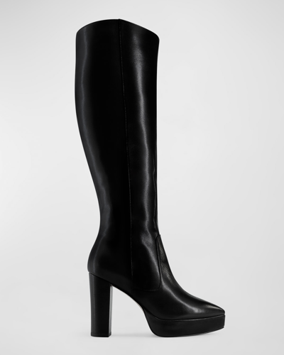 Allegra James Marlowe Platform Knee Boots In Black
