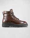Koio Men's Brixen Shearling-lined Leather Lace-up Hiking Boots In Mocha