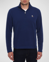 Robert Graham Polaris Embroidered Skull Quarter Zip Pullover In Navy