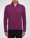 Robert Graham Polaris Embroidered Skull Quarter Zip Pullover In Berry
