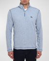 Robert Graham Polaris Embroidered Skull Quarter Zip Pullover In Sky