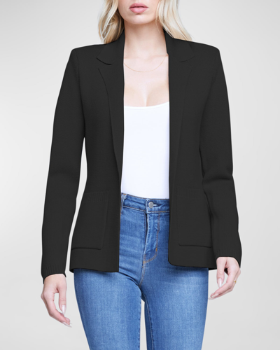 L Agence Lacey Knit Blazer In Black