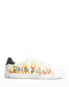 Palm Angels Spray Print Flame Logo Sneakers In Neutral