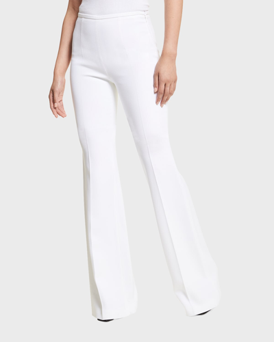 Michael Kors Side-zip Flare Trousers In White