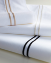 Sferra Queen 200 Thread-count Resort Flat Sheet In White/black
